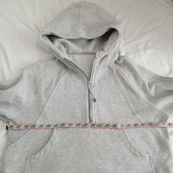 Lululemon Scuba Oversized 1/2 Half Zip Hoodie Fleece Lined Light Gray M/L - Picture 14 of 16
